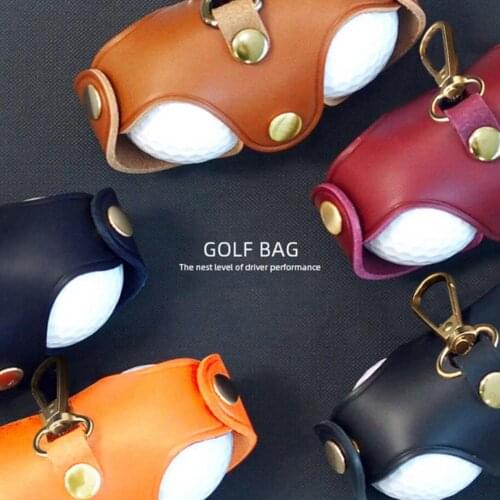 Protable Small Golf Ball Bag First Layer Leather Mini Waist Pack Multifunction Sport Portable Storage Pouch Golf Accessories
