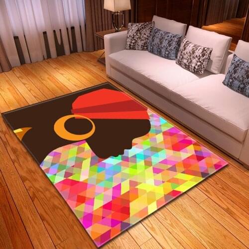 African Women Portrait Pattern Large Size Carpets For Living Room Bedroom Tatami Rug Bedside Floor Sofa Mat Salon Alfombra Tapis