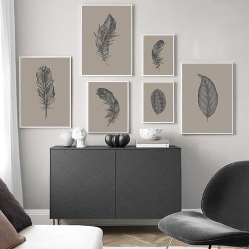 Scandinavian Print Wall Art Poster Minimalist Modern Painting Feather Canvas Painting Poster Living Room Bedroom Home Decoration