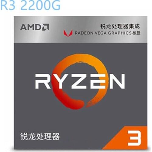 AMD Ryzen 3 2200G R3 CPU Processor with Radeon Vega 8 Graphics 4Core 4Threads Socket AM4 3.5GHz TDP 65W YD2200C5FBBOX