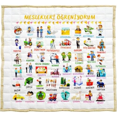 Professions Learn Premium Series Baby Play Mats 150 × 150 cm