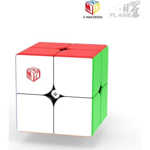 QiYi FLARE 2x2x2 X-MAN design Magnetic 2x2 Speed Magic Cube Puzzle Cubo Magico Black Stickers sticker baby kids toys