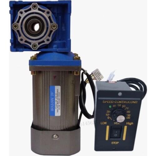 AC220V 400W RV50 AC Gear Reduction Turbine Worm Geared Motor, Speed Regulating Motor, Reversible, High Torque + Speed Controller