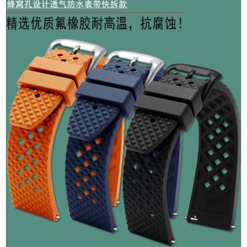 Dust-Free Fluorine Rubber Watch Band Mens for Armani Citizen Eco-Drive Black Watch strap 22mm Quick Release 20mm leather strap