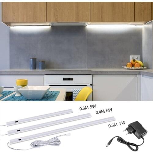 Hand Sweep Switch LED Under Cabinet Kitchen Light Bedroom Wardrobe Closet Night Lights 30/40/50cm LED Bar Light Indoor Home Lamp