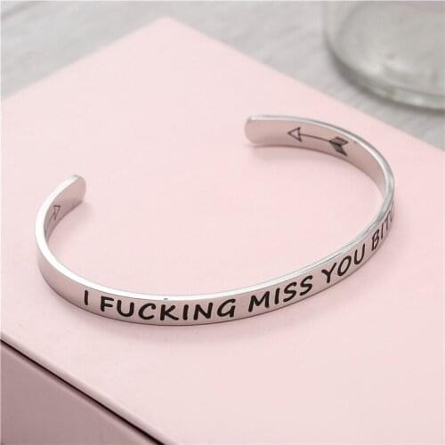 Wide 6mm Cuff Trendy Keep Going Titanium Encouragement Bangle For Men Jewelry