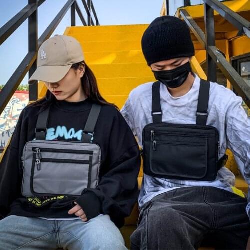 Tactical Chest Bag For Men Street Style Tactical Pack Cyclig Both Shoulder Vest Bags Waist Pack Women Running Chest Rig Pouch