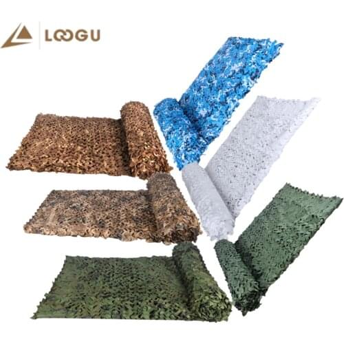 LOOGU Reinforced Military Camo Netting Army Camouflage Nets Sand White Blue Black Garden Shade Concealment Mesh Hiding Awnings