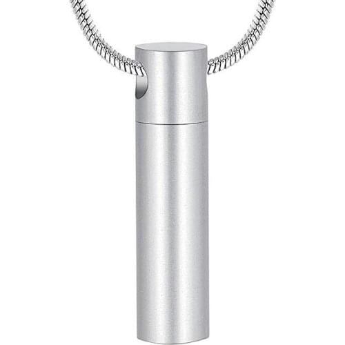 Stainless Steel Cylinder Cremation Jewelry For Women Men Keepsake Pendant Memorial Urn Necklace steel/Gold/Rose gold/black