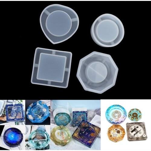 1Pcs Ashtray Silicone Mold UV Epoxy Resin Dried Flower Container Mould For DIY Casting Crafts Home Decoration Accessories Tool