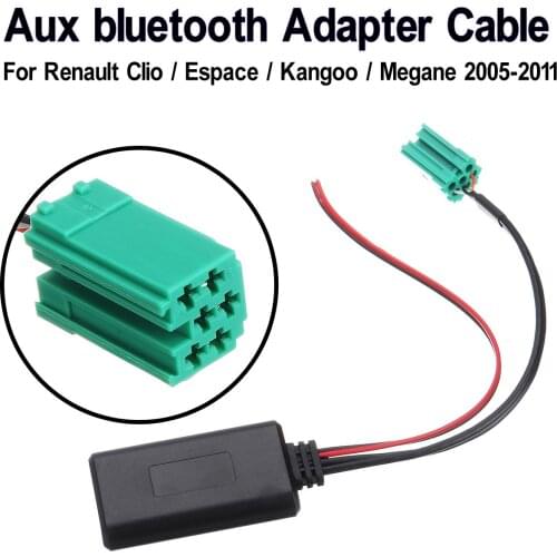 12v+ Car bluetooth Module AUX Adapter Wireless Radio Stereo AUX-IN Cable For Renault Clio Kangoo Megane Scenic 2005-2011