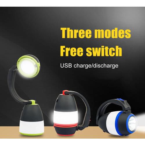 1500/1800mAh New Multifunctional 3 In 1 LED Camping Light USB Rechargeable Outdoor Portable Searchlight Emergency Light