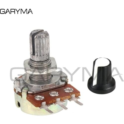 5Set WH148 1K 10K 20K 50K 100K 500K Ohm 15mm 3 Pin Linear Taper Rotary Potentiometer Resistor for Arduino with AG2 White Cap