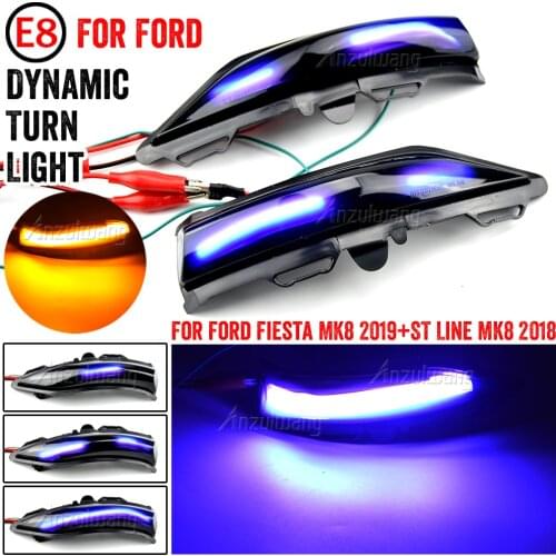 Car Styling For Ford Fiesta ST Line MK8 2018 2019 PUMA 2020 LED Side Wing Dynamic Turn Signal Light Rearview Mirror Indicator