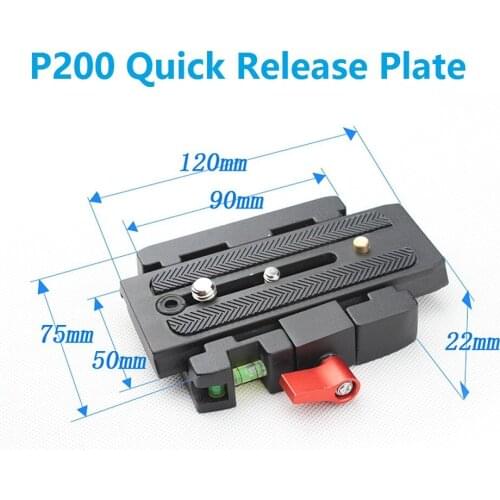P200 Quick Release Assembly Aluminium Alloy Clamp Adapter+Quick Release Plate for Manfrotto 501 500AH 701HDV 503HDV Q5