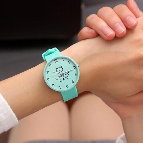 Good Quality Lovely Cat Watches Women Student Clock Retro Design Black Alloy Woman Watch for Children Kid Gift Relogio Feminino