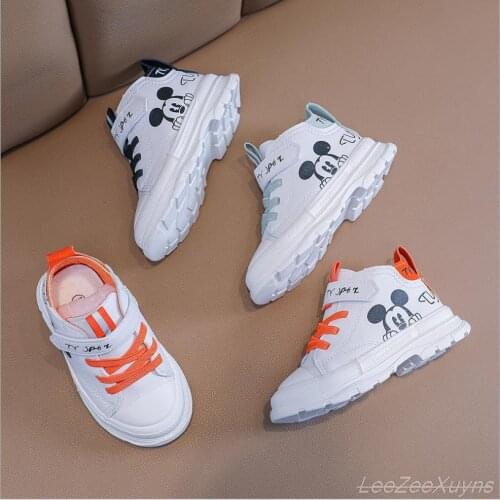 Disney Autumn Spring Mickey mouse Boys Girls Single sneakers Kids Cartoon Casual Shoes Kids Sports Shoes