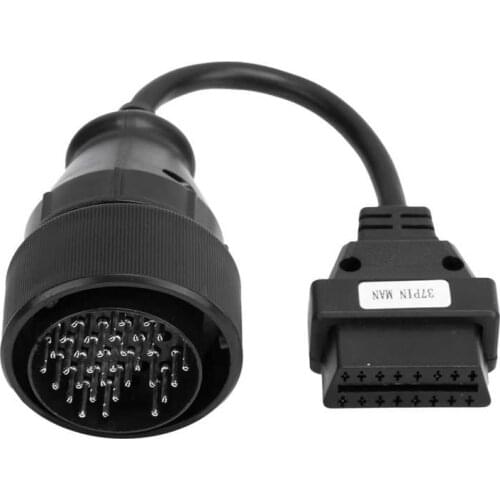 240mm Diagnostic Connector OBD2 Cable 37Pin Main to 16Pin Black Portable Universal for Trucks brake fluid tester