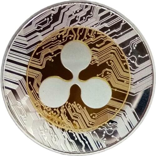 Two-color Ripple Coin Ripple Coin Virtual Coin Ripple Collection Commemorative Coin Commemorative Alloy Gold And Silver 40mm