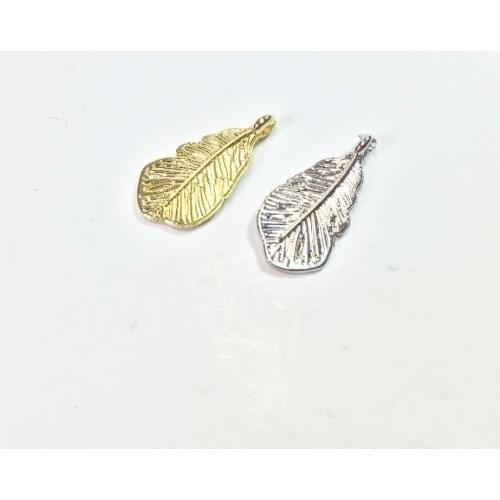 Eruifa 20pcs 18*9mm Nice Leaf/Feather Zinc Alloy necklace,earring bracelet jewelry DIY handmade 2 colors