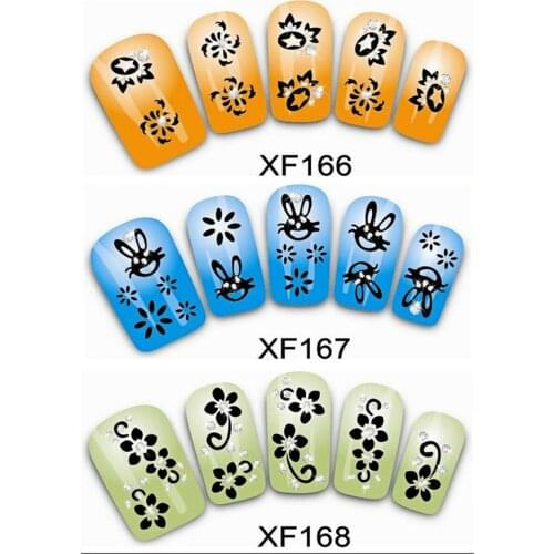 3D Nail Art Stickers Black Leaf Flower Adhesive Sliders Water Transfer Paper Decal Manicure DIY Decoration