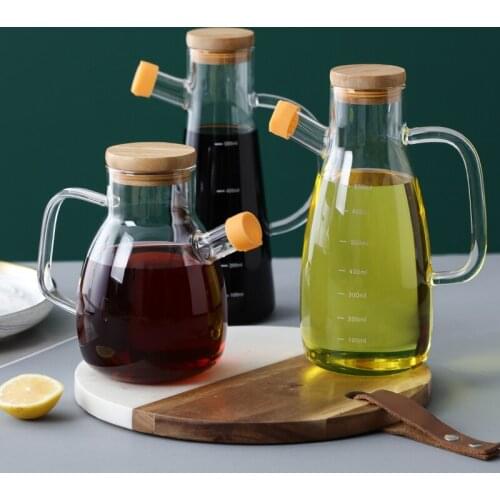 Leak-proof Large-capacity Soy Sauce Vinegar Bottle Kitchen Glass Oil Can Scaled Seasoning Bottle