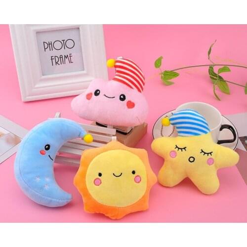 10cm Original star moon sun white cloud plush pendant toy doll doll custom childrens clothing stroller accessories