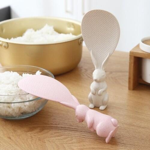 Creative Cute Rabbit Shaped Rice Spoon Non-Stick Plastic Shovel Rice Spoon Kitchen Gadgets Rice Cooker Accessories
