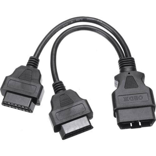 MAYITR 30CM 16Pin Male to Dual Female Y O-BD Cable O-BD2 16 Pin Cable Extension Splitter 1-2 O-BD Connector adapter