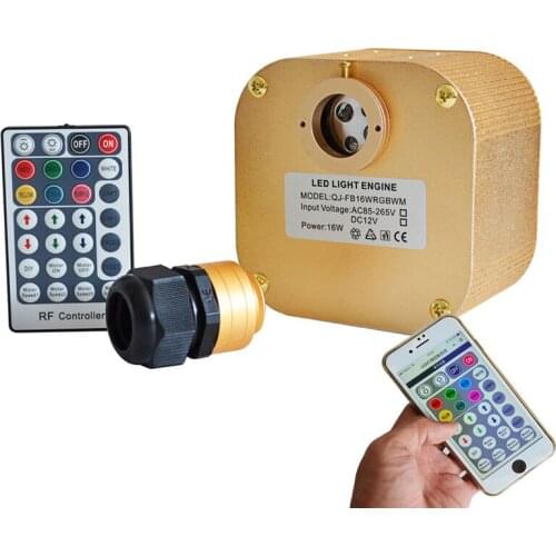 16W RGBW Twinkle Fiber Optic Light Engine APP Control LED Light Device 28key Remote controller Ceiling Star