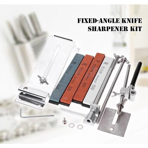Upgraded Fixed-angle Knife Sharpener Kit Full Metal Stainless Steel Professional 4 Sharpening Stones