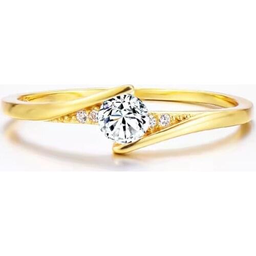 Trendy Cute Round Zircon Stone Wedding Rings for Women Promise Promise Crystal Engagement Rings Jewelry Girl Gift