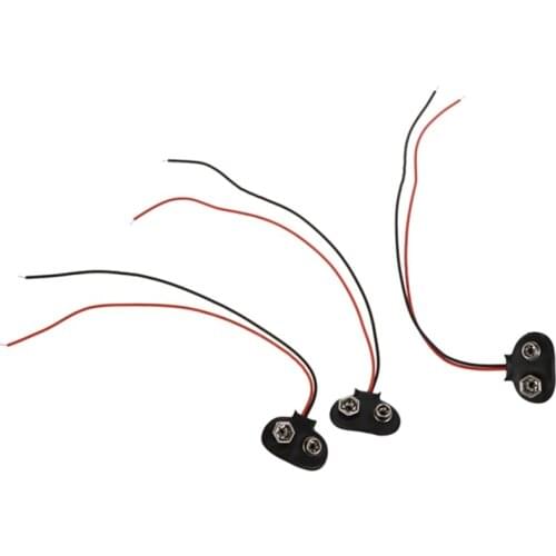 Power consumption 12cm cable 9V battery terminal connection holder 3 pieces