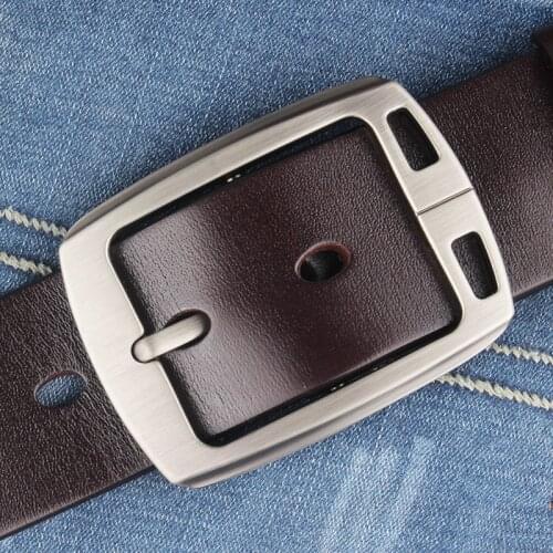Men belt top full grain 100% real genuine cowskin leather soft jeans belt