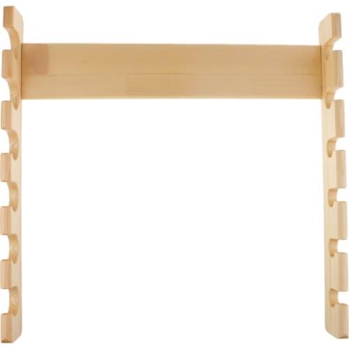 Wall Mount Fishing Rod Holder Horizontal 6-Rods Wood Fishing Rod Rack Storage Bracket Fish Tools for Spinning /Trolling Rod