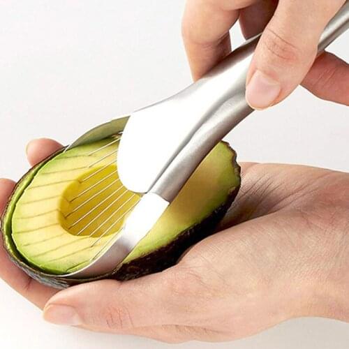 Stainless steel avocado slicer pulp separator avocado butter peeler cutter fruit utensil kitchen gadget