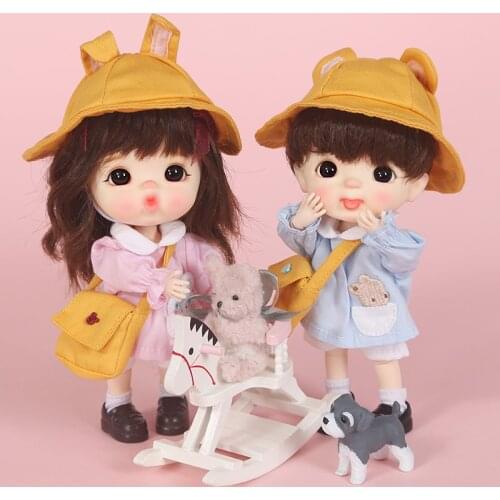Ob11 baby clothes tutu bear kindergarten suit shirt + shorts + hat for obitsu11, GSC, Molly, 1/12bjd doll clothes and shoes