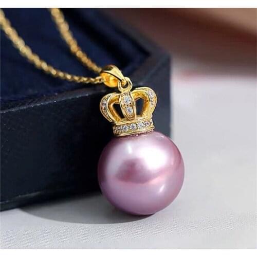 Wholesale Crown Gold Plated Pendant Mountings Findings Jewelry Settings Parts for Pearls Beads Stones, 10pcs/lot