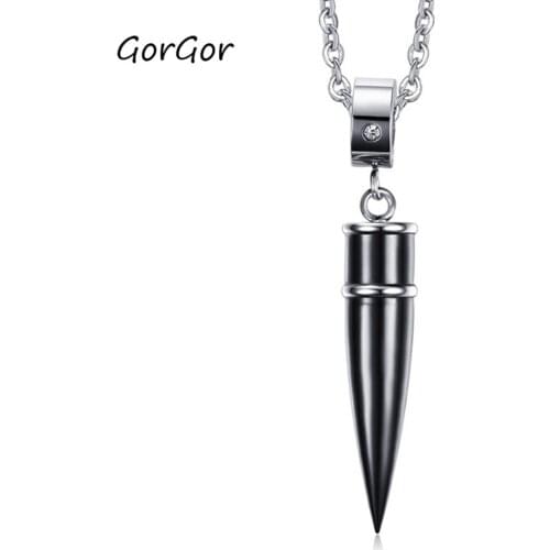GorGor New Arrivals Stainless Steel Bullet Fashion Classic Pendant Pendant Necklace for Fashion Women Jewelry Gift PN-437