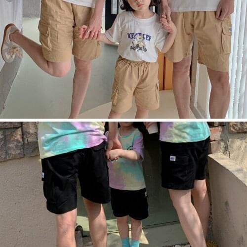 Father and Kids Matching Outfits Pants Summer Casual Short Cargo Pants for Mother Father and Girls Boys Family Matching Clothes