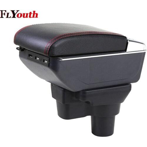 For Hyundai Solaris 2 2017 2018 Car Armrest Box Usb Charging Heighten Double Layer Central Store Content Cup Holder Ashtray