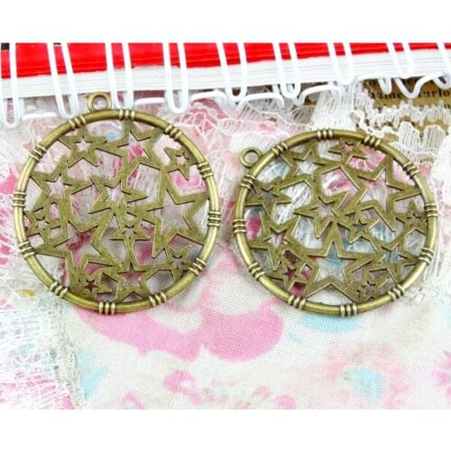 20 Pcs /Lot 34.7*32MM Antique Bronze Plated Star Charms Diy Pendant for Jewelry Findings Accessories