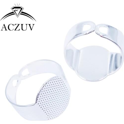 Silver Plated 200pcs With 11x15mm Flat Gule Pad Jewelry DIY Bezel Ring Base Ring Blanks and Tray Findings FRS002