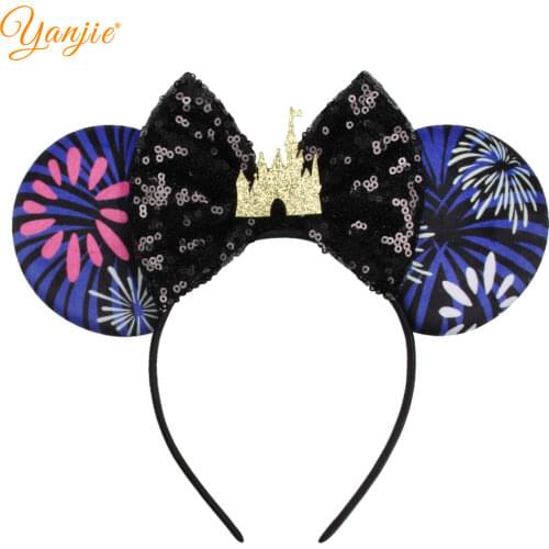 Festival Sequin Bow Mouse Ears Hairband Glitter Halloween Headband For Women Girls Kids Cosplay Party Fashion Hair Accessories