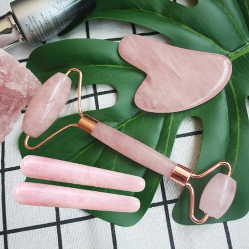 Natural Rock Quartz Stone Facial Handhold Spiritual Growth Fatigue Reduce Crystal Yoni Wand Massager Stone GuaSha Jade Roller