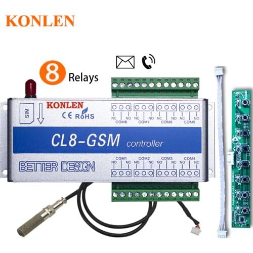 KONLEN 8 Relay GSM Controller Smart Home Appliance CL8-GSM Power Switch Remote Control SMS Temperature Sensor Door Lock Opener