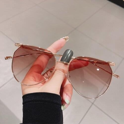 Luxury Round Sunglasses Women Men Alloy Frame Pilot Sun Glasses Brand Design Female Shades Ladies Fashion Trending Eyeglasses