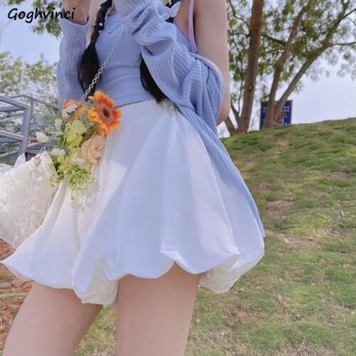 A-line Shorts Women High Waist Slim Streetwear Casual Ladies Fashion Solid Trousers Minimalist Sweet Summer All-match Korean New