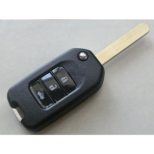 FOLDING FLIP REMOTE SHELL FOB CASE 3 BUTTONS FIX FOR 2014 HONDA CRIDER JADE CIVIC ACCORD CITY ODYSSEY KEY BLANKS