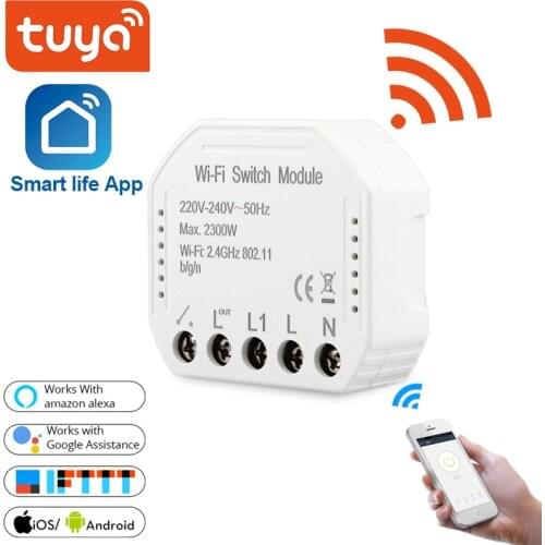 Tuya Wifi Smart Light Switch Diy Breaker Module Smart Life Tuya APP Remote Control Works With Alexa Echo Google Home 1 2 Way